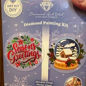 Diamond Art Club 'Seasons Greetings' Diamond Painting Kit - Blue & Red
